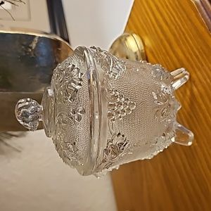 Vintage Glass footed candy or jewelry dish
